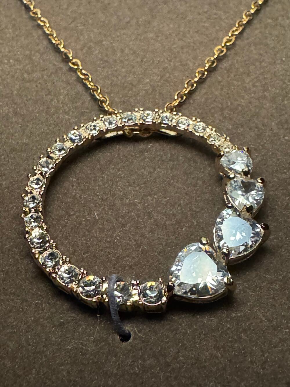 Nolan Miller Circle of Heart Crystal Necklace 18in